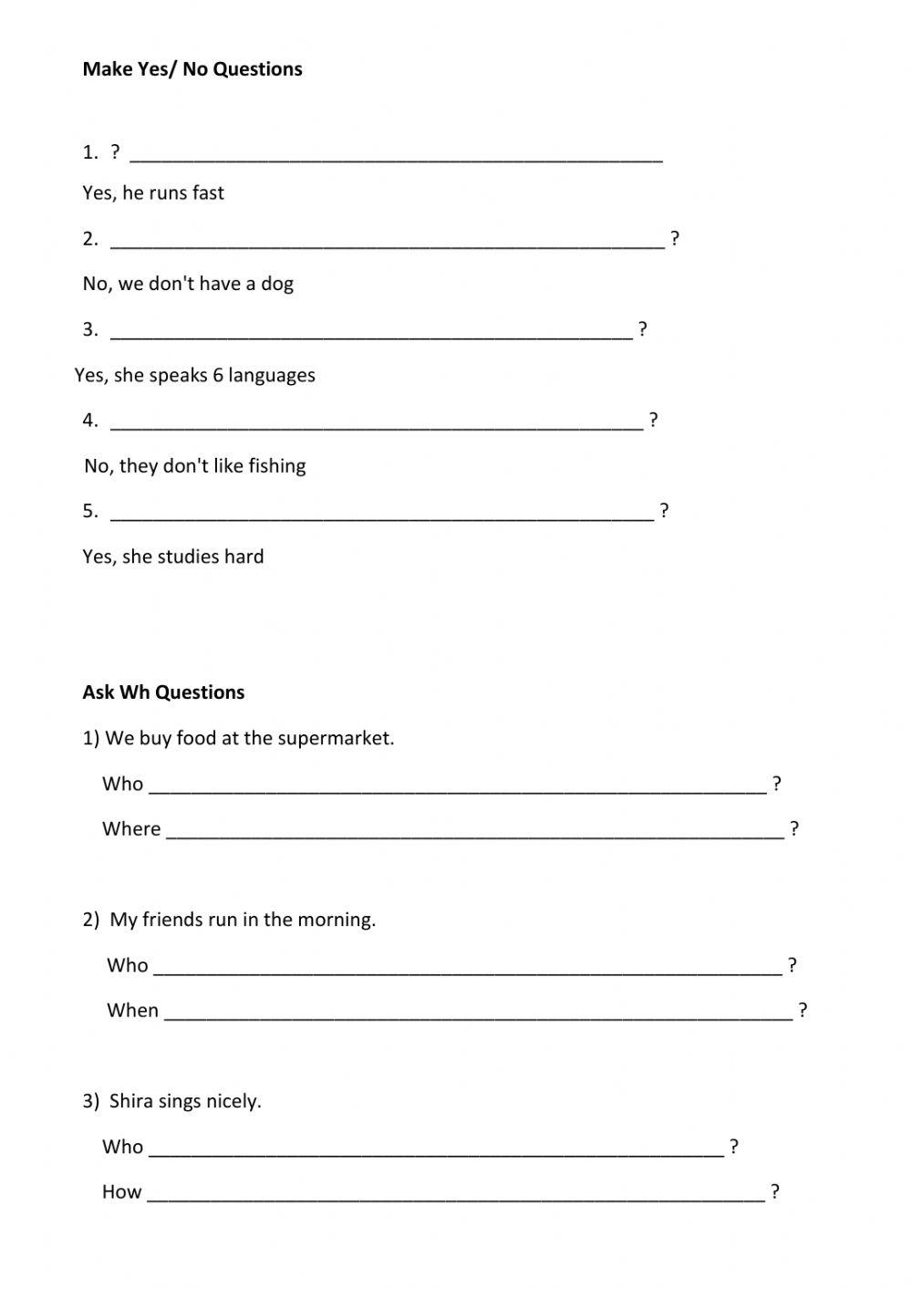 Present Simple Practice