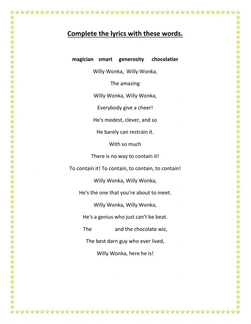 Wonka's welcome song