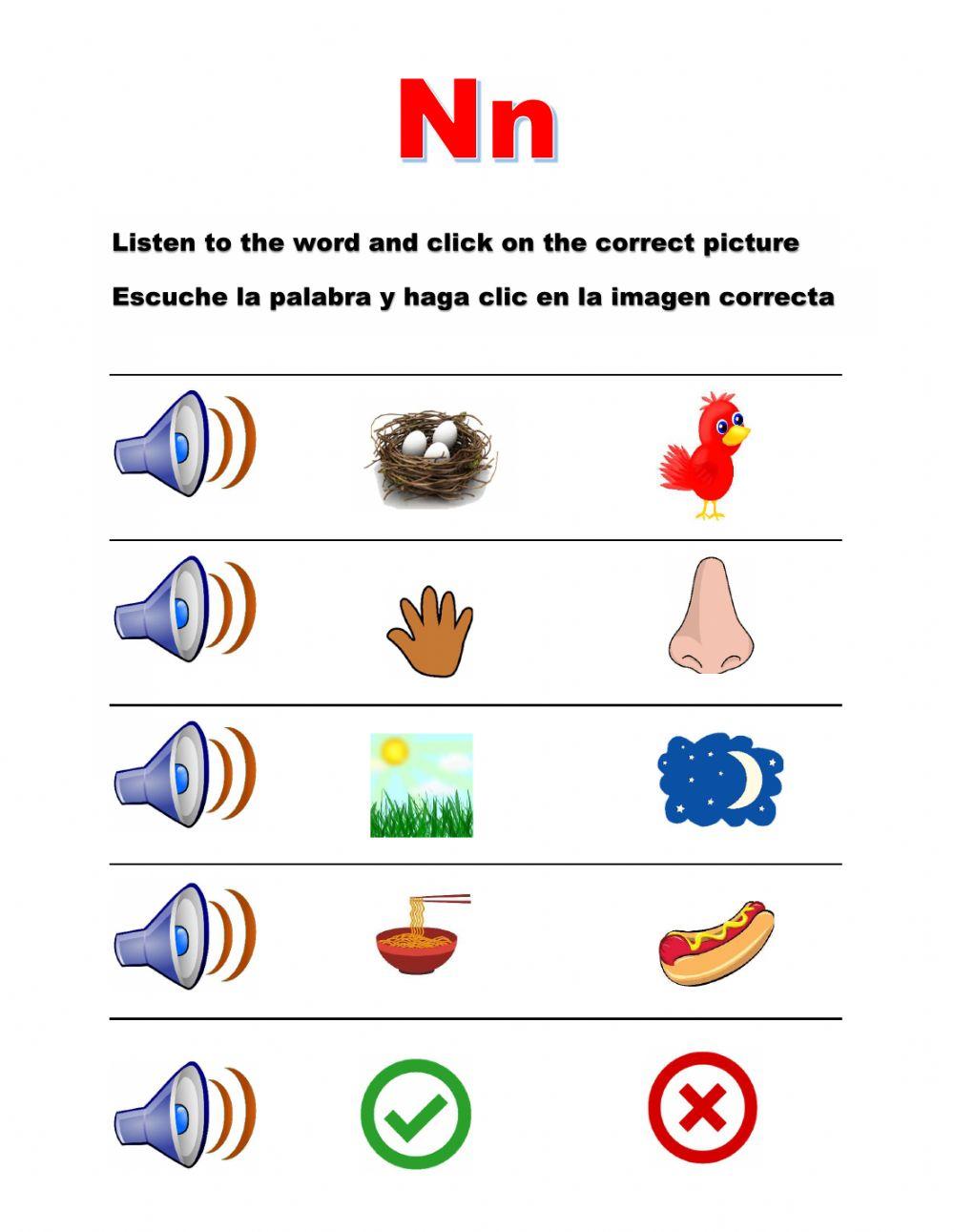 Letter N Listen and Check