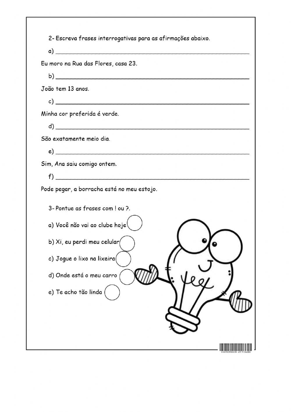 Frases exclamativas e interrogativas