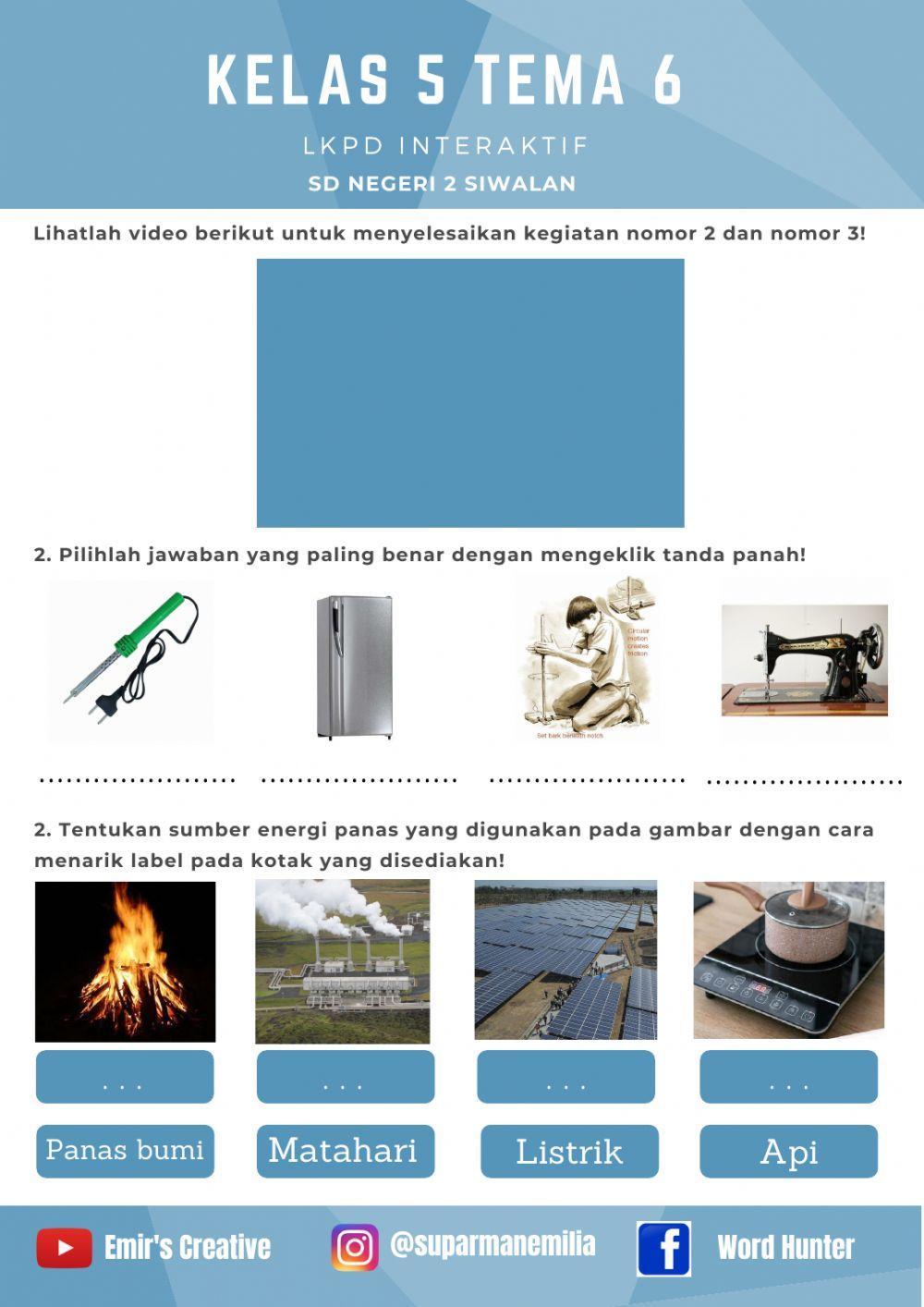 LKPD Pembelajaran 1 Subtema 1 Tema 6