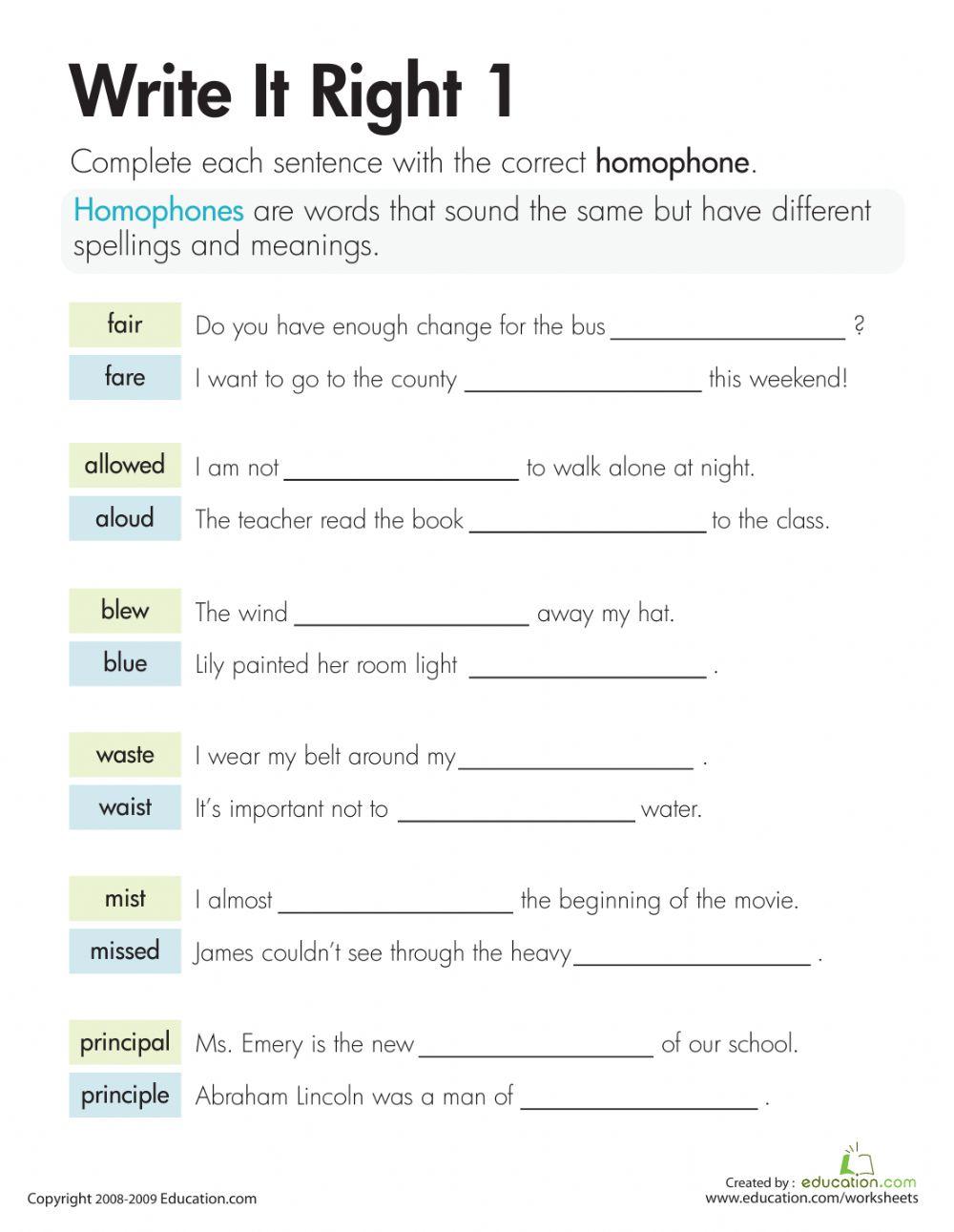 Homonyms-Homophones 4588919 | Cher_Liz | LiveWorksheets