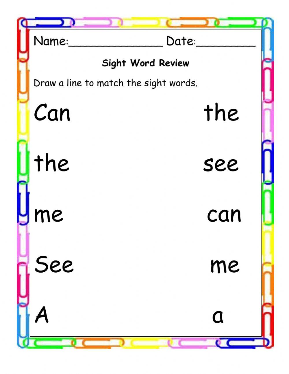 Sight Word Review 1