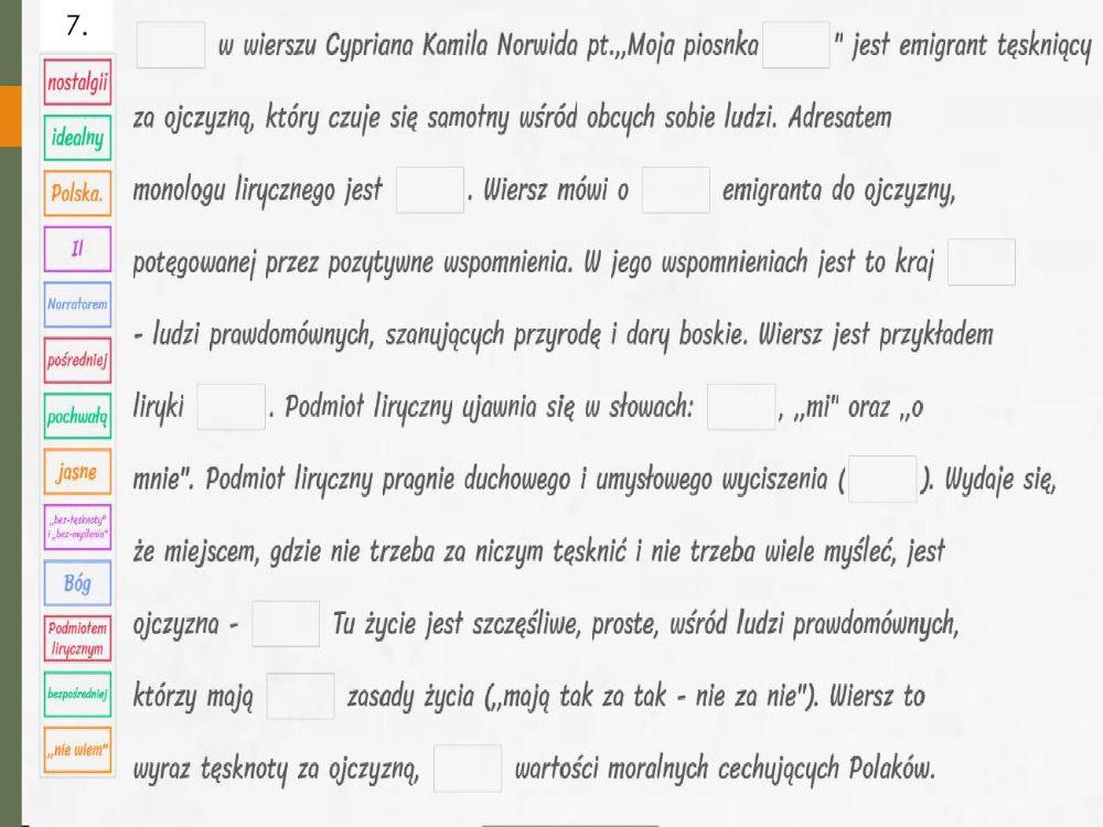 Moja piosnka 2 Norwid