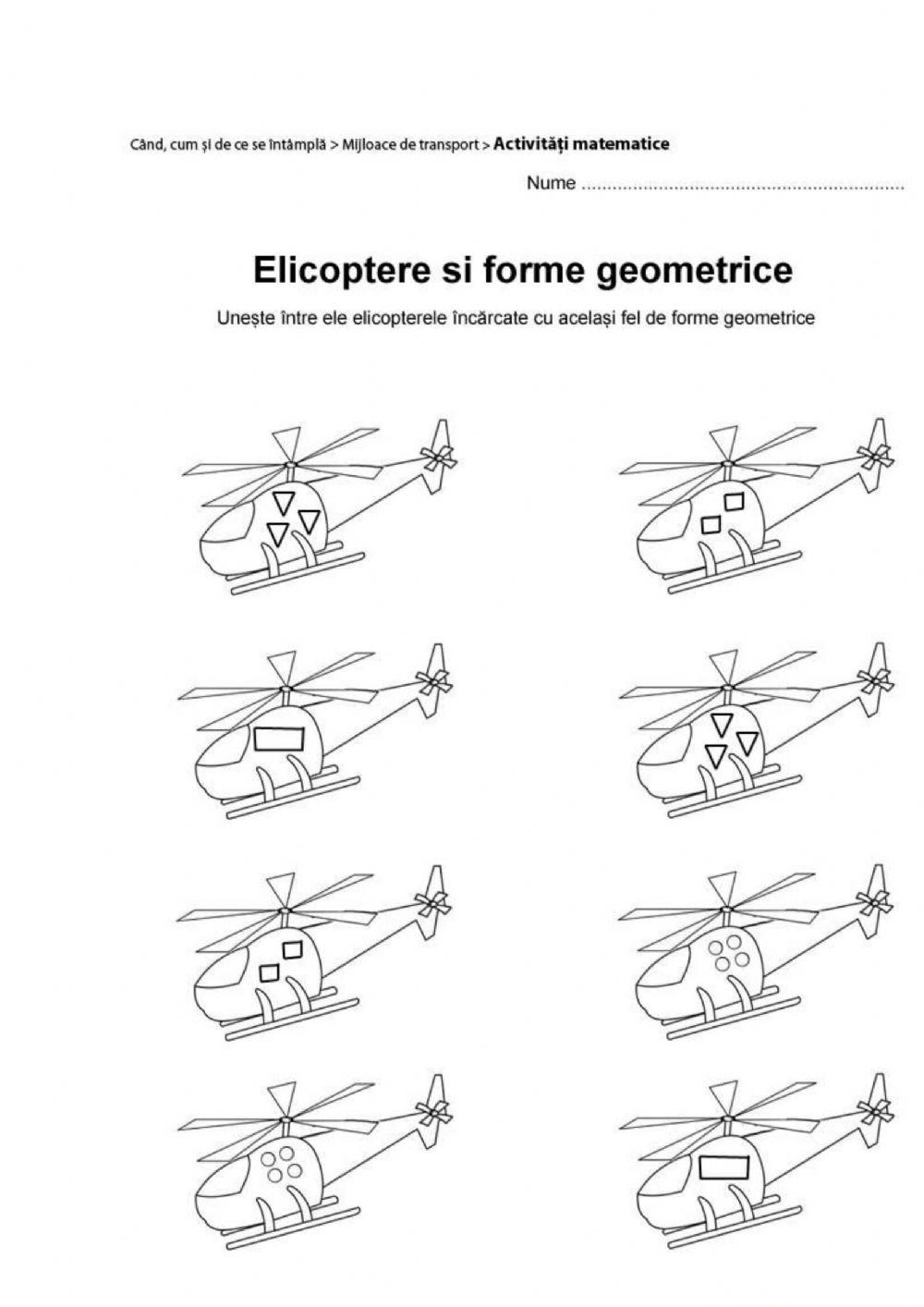 Fișă de lucru la matematică