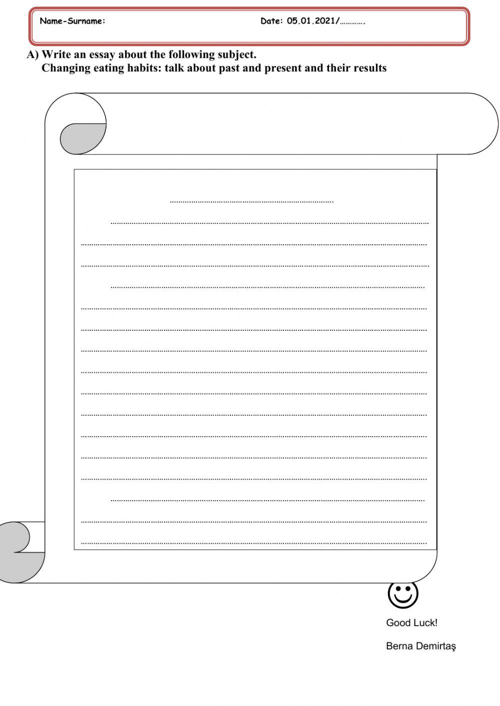 Essay writing-Eating habits-Sarp-Gözde