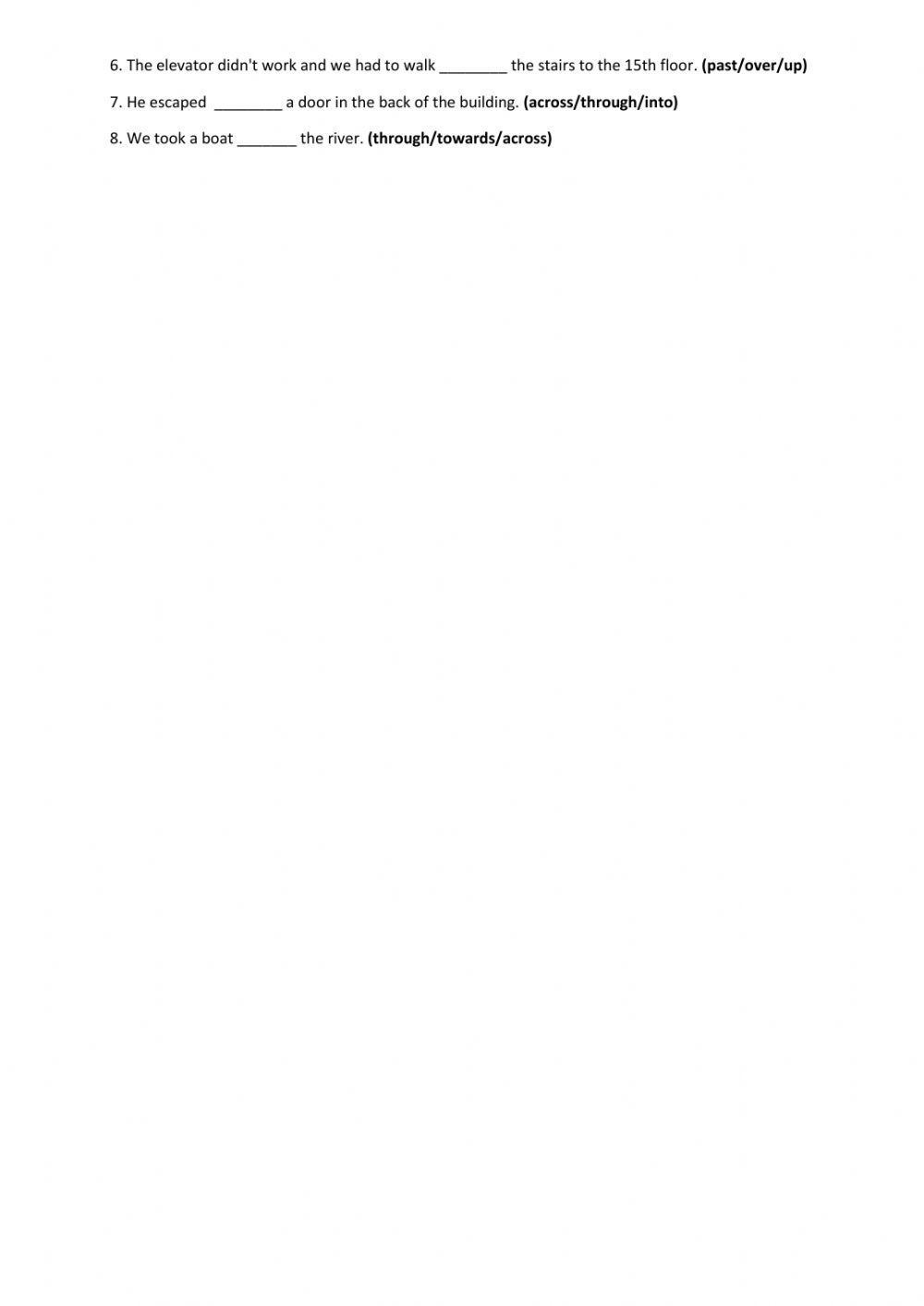 Prepositions of place and movement