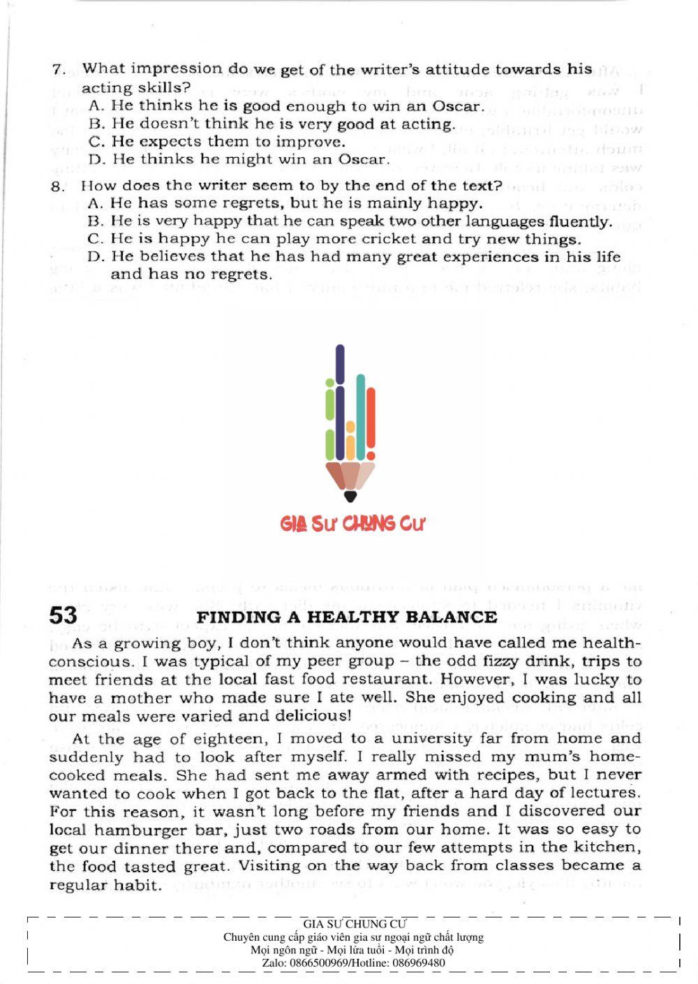 Trắc nghiệm Kỹ năng đọc hiểu Tiếng Anh số 18