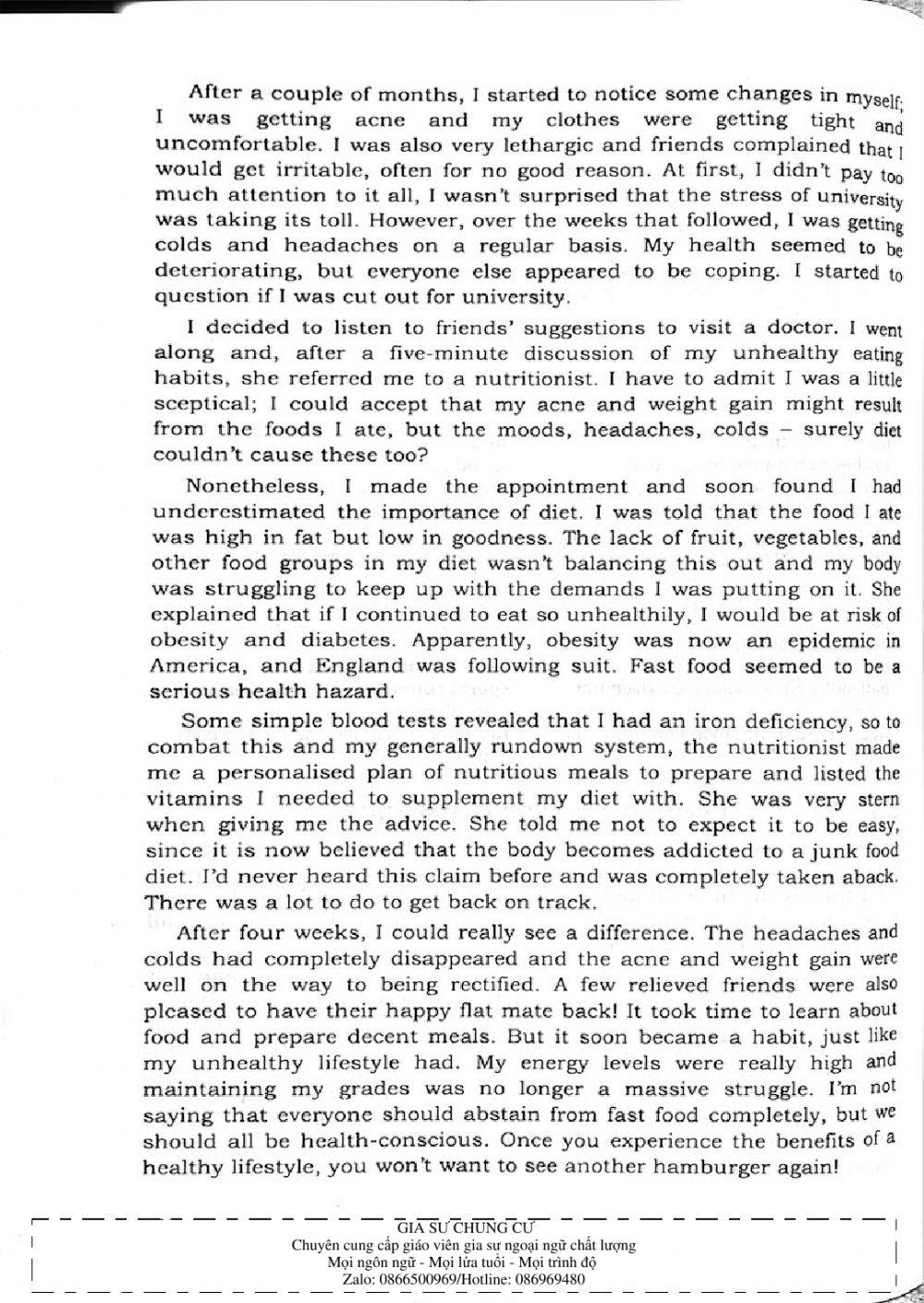 Trắc nghiệm Kỹ năng đọc hiểu Tiếng Anh số 18