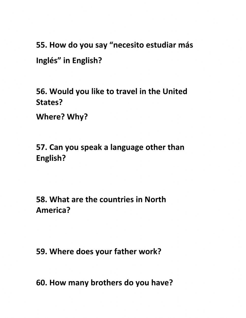 Conversation Questions 3