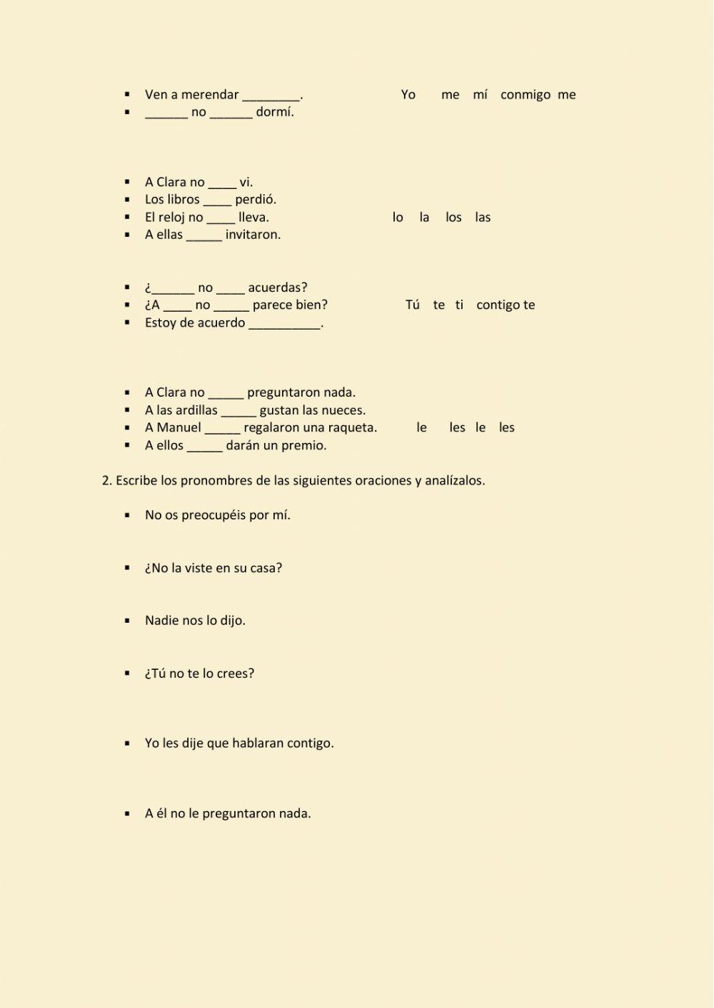 Los pronombres personales.