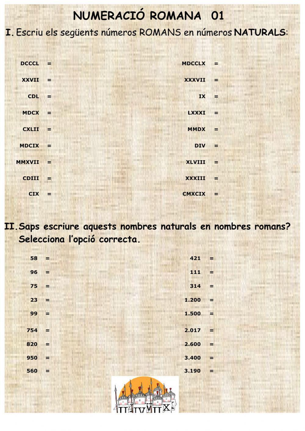 Nombres Romans 01 Nombres Romans 01