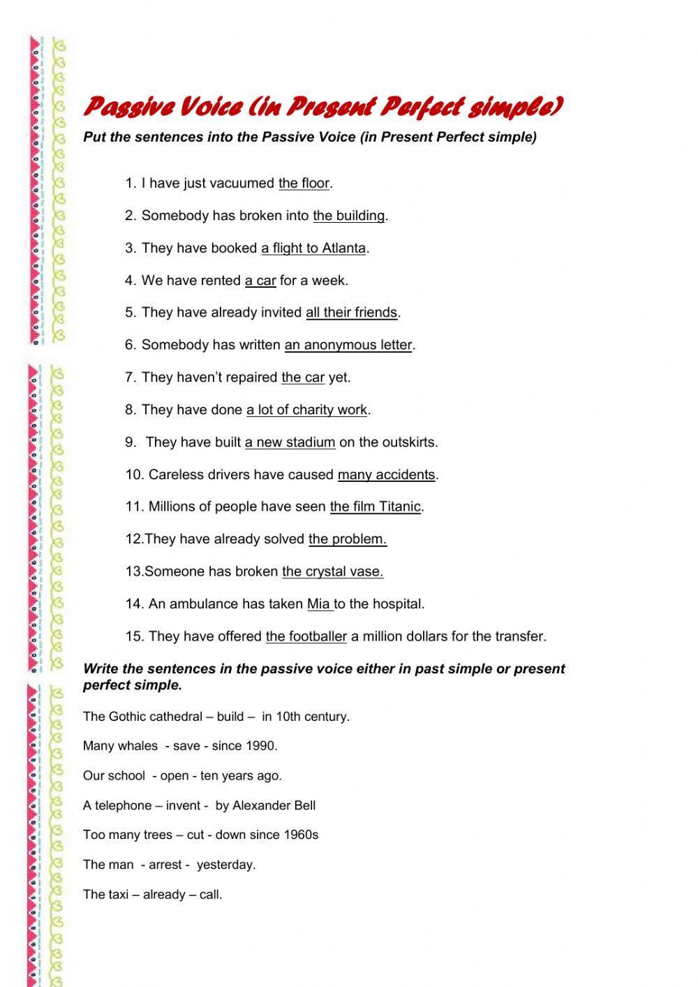 Passive voice in Present Perfect Simple