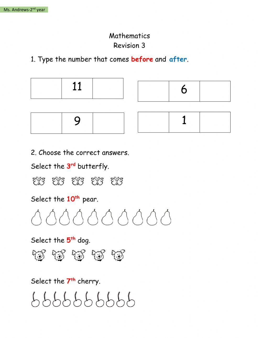 Mathematics Revision 3 worksheet | Live Worksheets