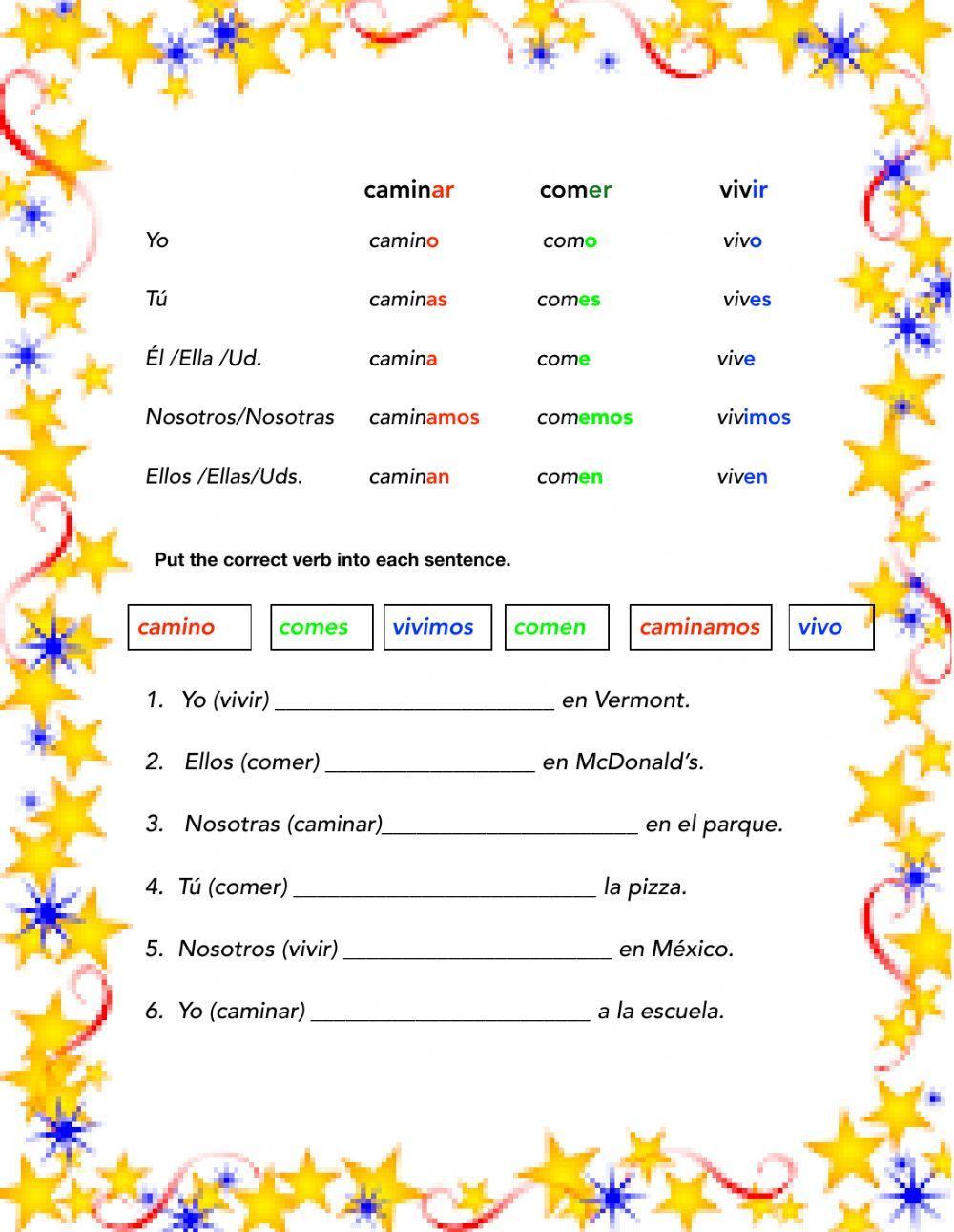 Verbos Regulares en el Presente
