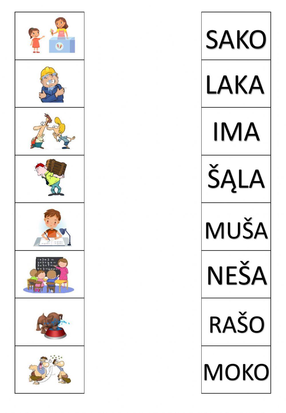 Skaitymos suvokimas Žodžiai