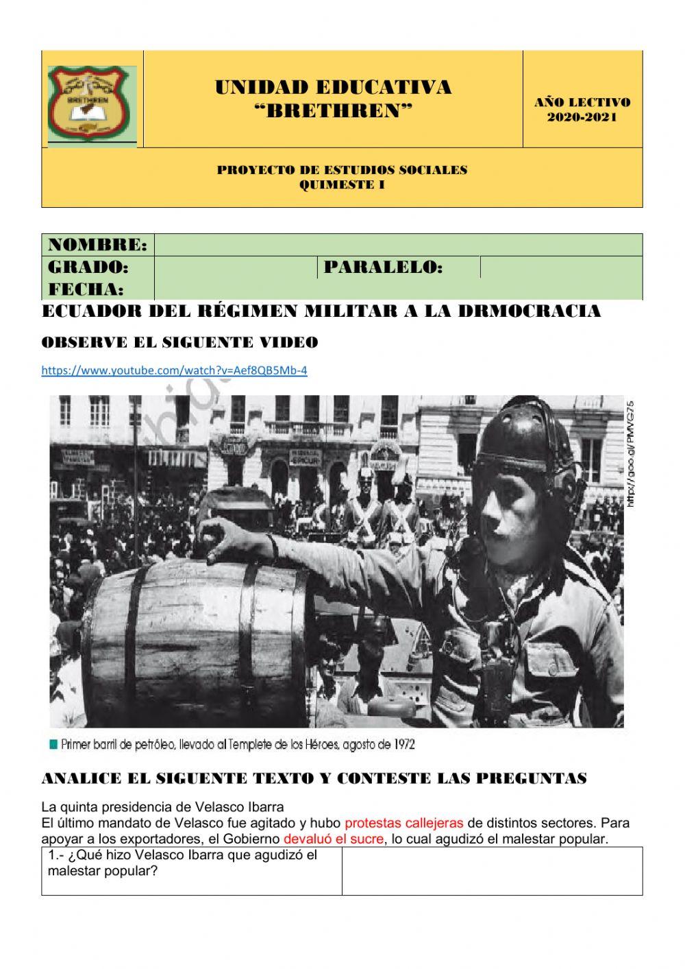 Ecuador de vuelta a la democracia