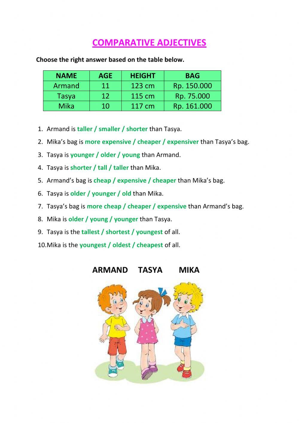Comparative adjectives