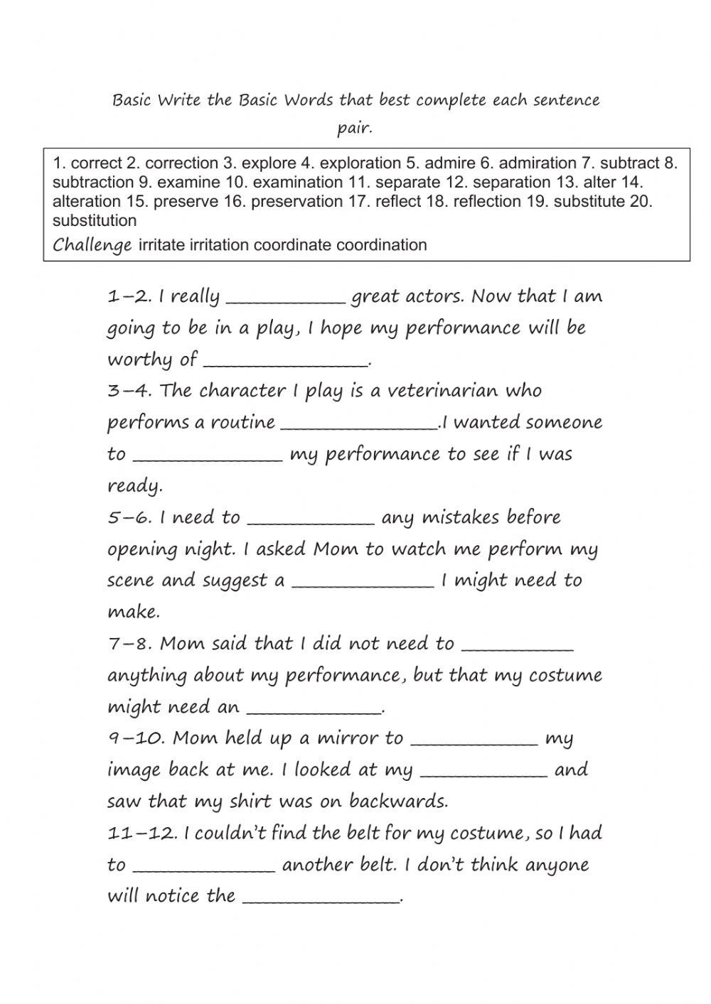 Suffixes -ion or -ation