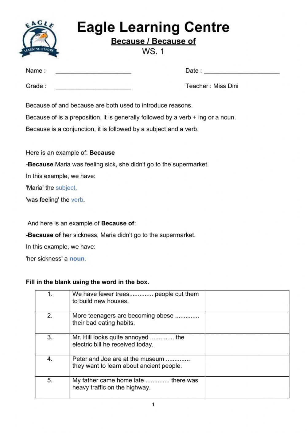 Because and Because of