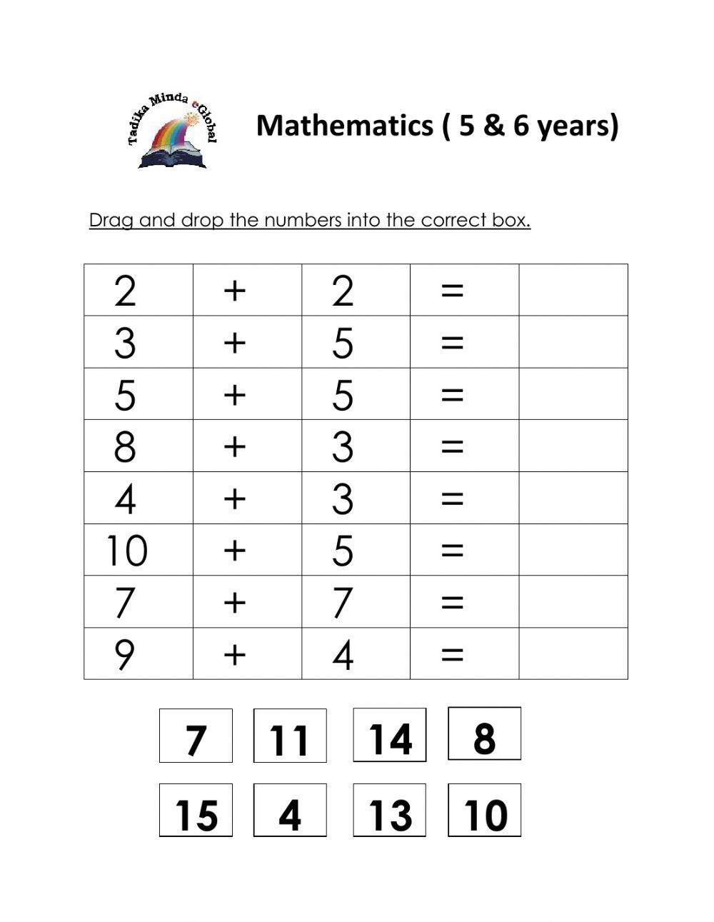 617201 5 6 Years: Mathematics (Addition 3)