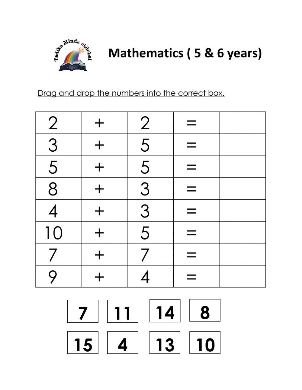 5 & 6 Years: Mathematics (Addition 3)