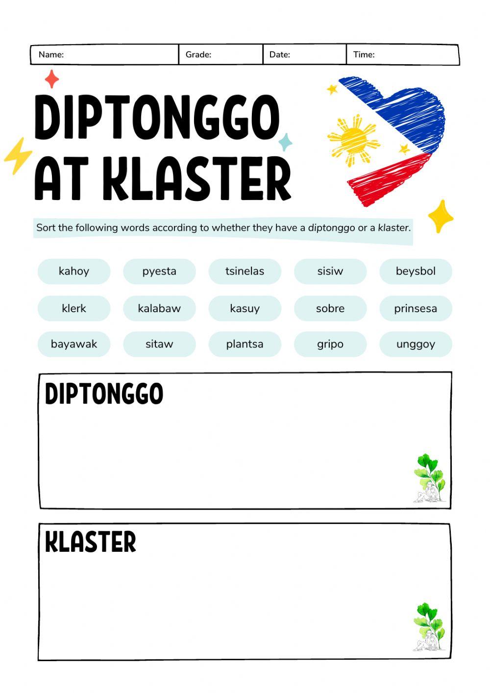 Montessori Lesson - Filipino - Diptonggo at Klaster