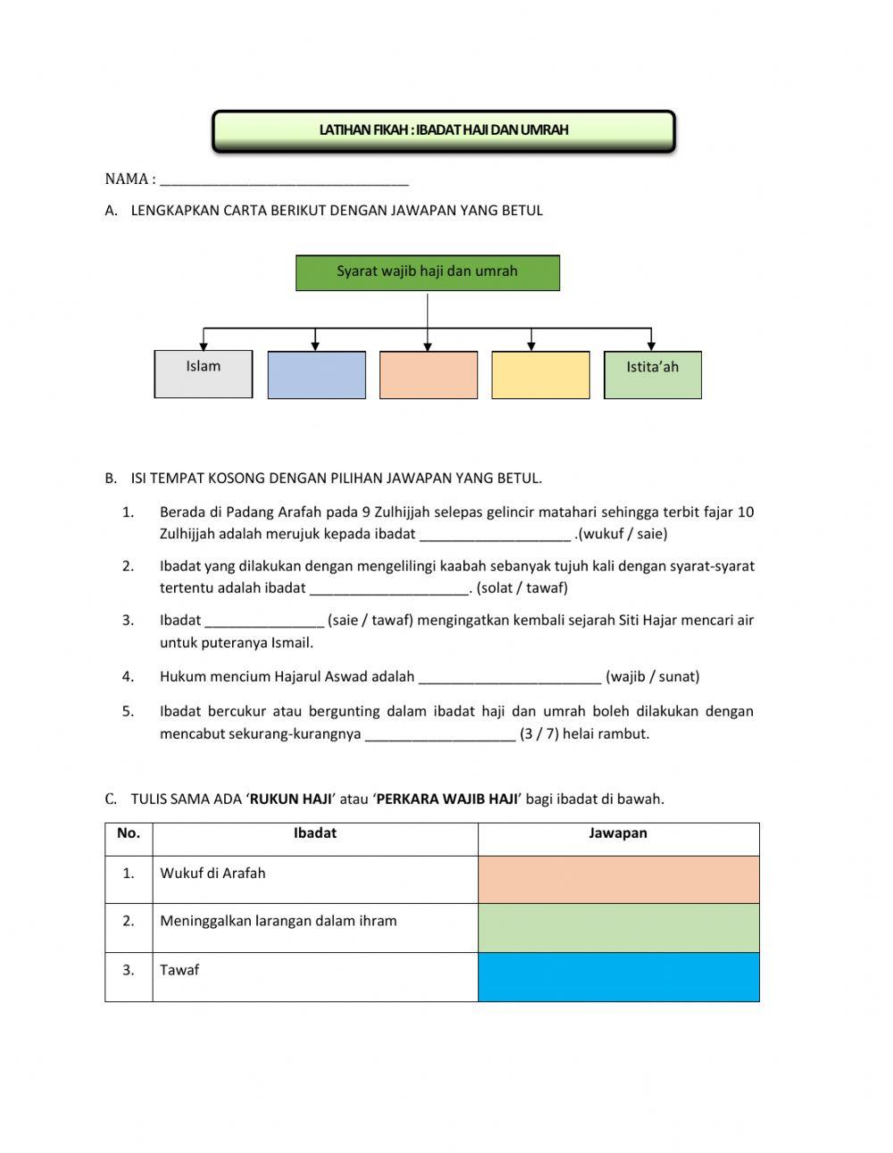 Latihan fikah - ibadat haji dan umrah