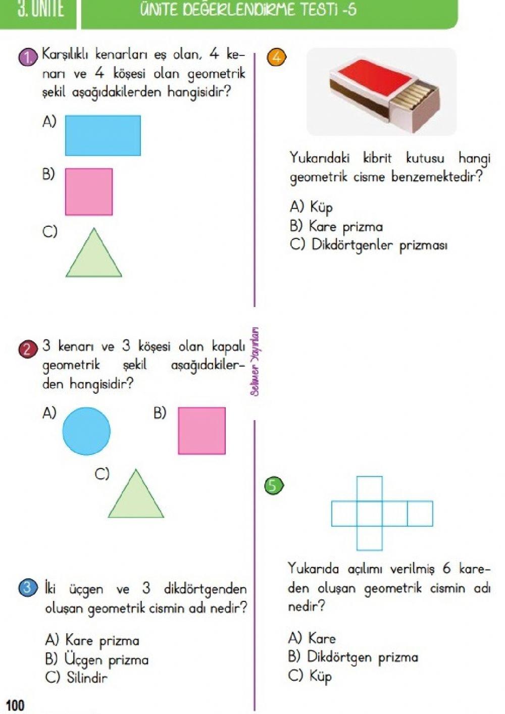 Matematik Ünite Değerlendirme Test 5