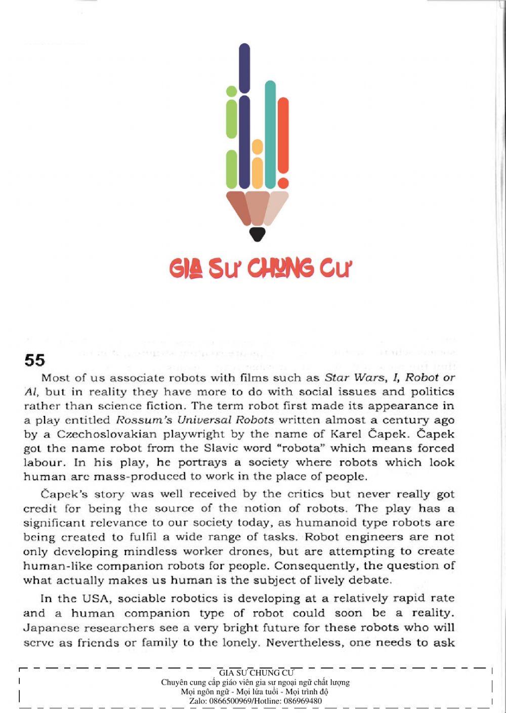 Trắc nghiệm Kỹ năng đọc hiểu Tiếng Anh số 19