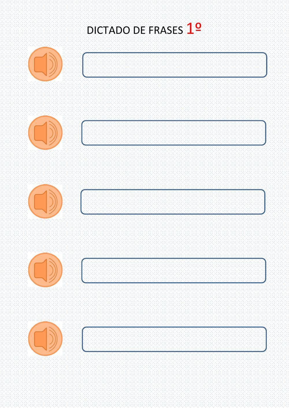 Dictado de frases 1º
