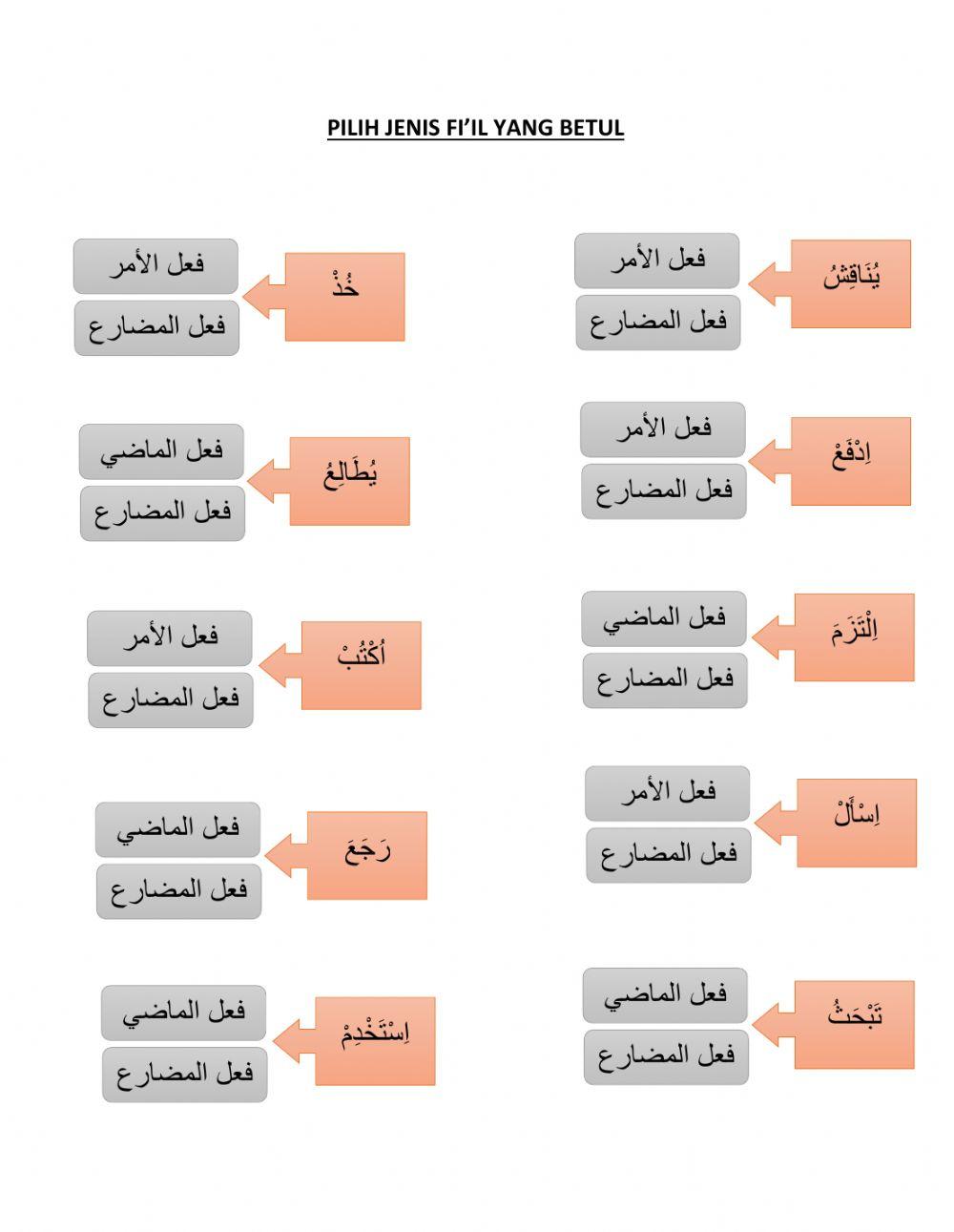 فعل الماضي فعل المضارع فعل الأمر