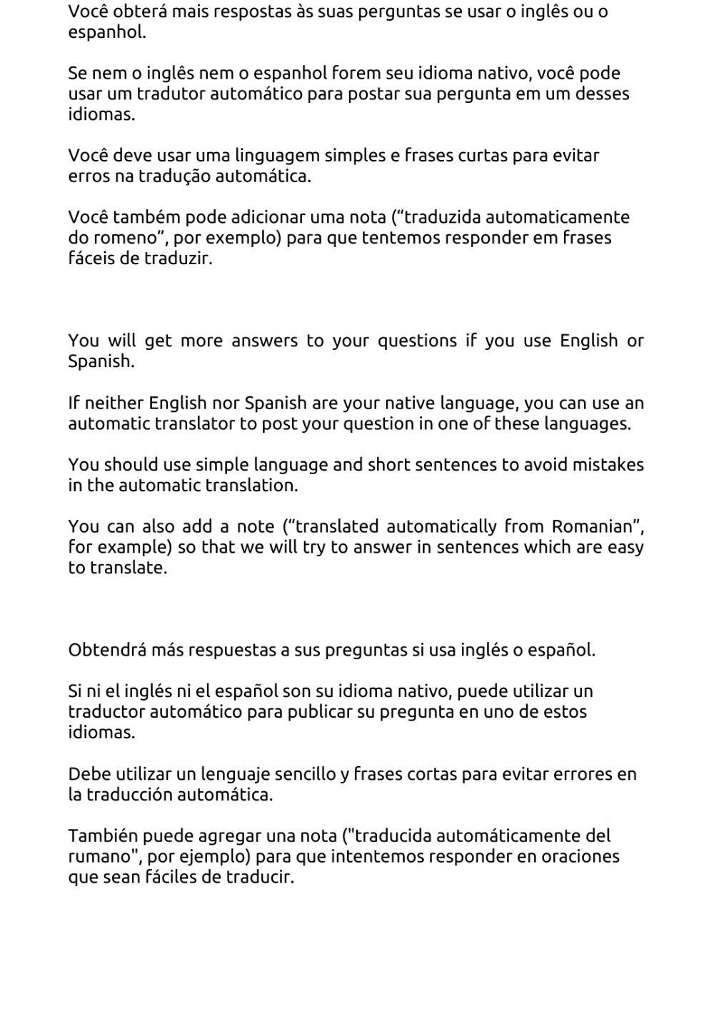 Help - ayuda - foreign languages