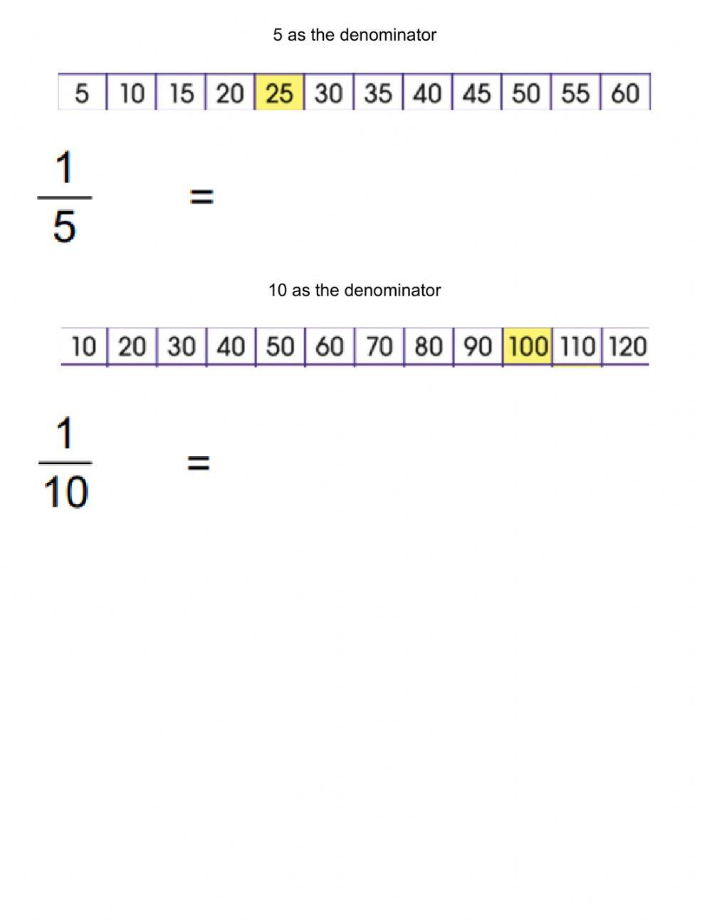 Quiz - fraction to decimal