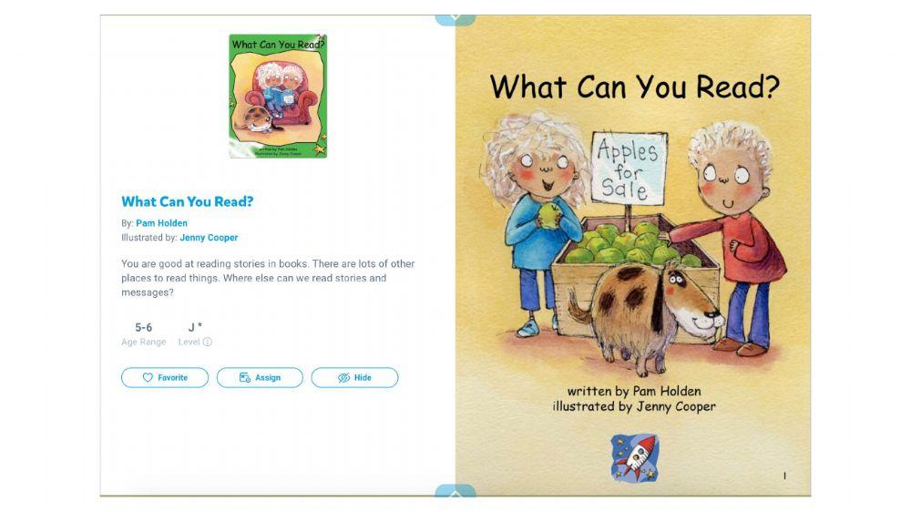 Listen to the Story - -What Can You Read-- - Part 1