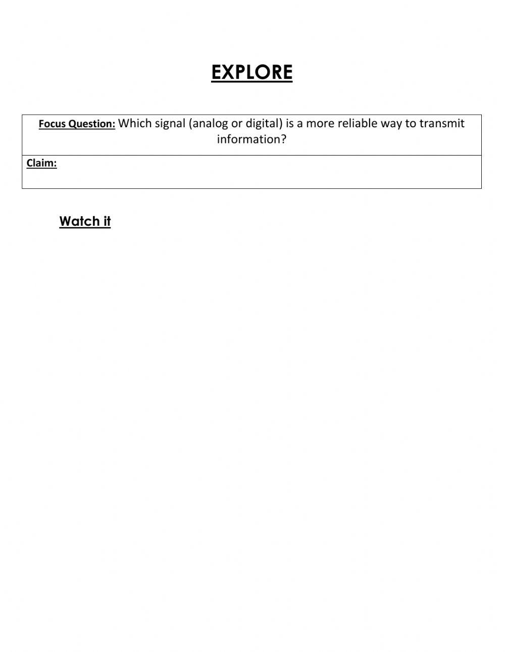 CER DIgital and Analog Signal