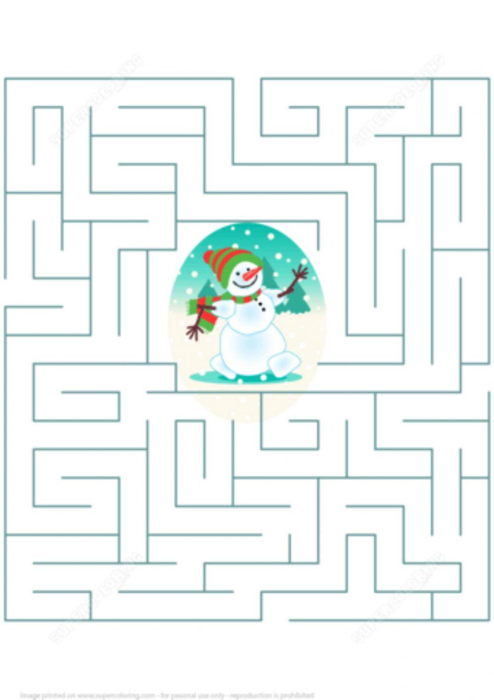 Ajută omul de zăpadă să iasă din labirint