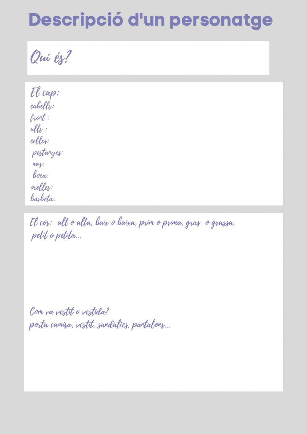 La descripció de persones