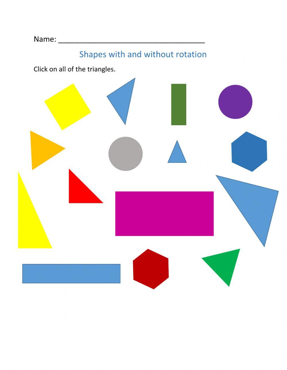 Shapes with rotation