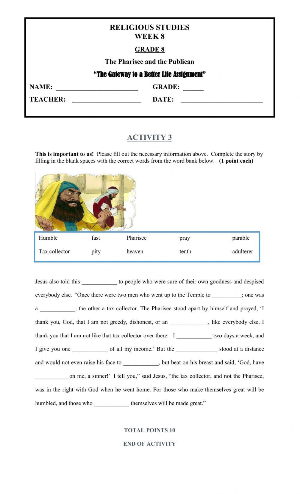 The Pharisee and the Publican