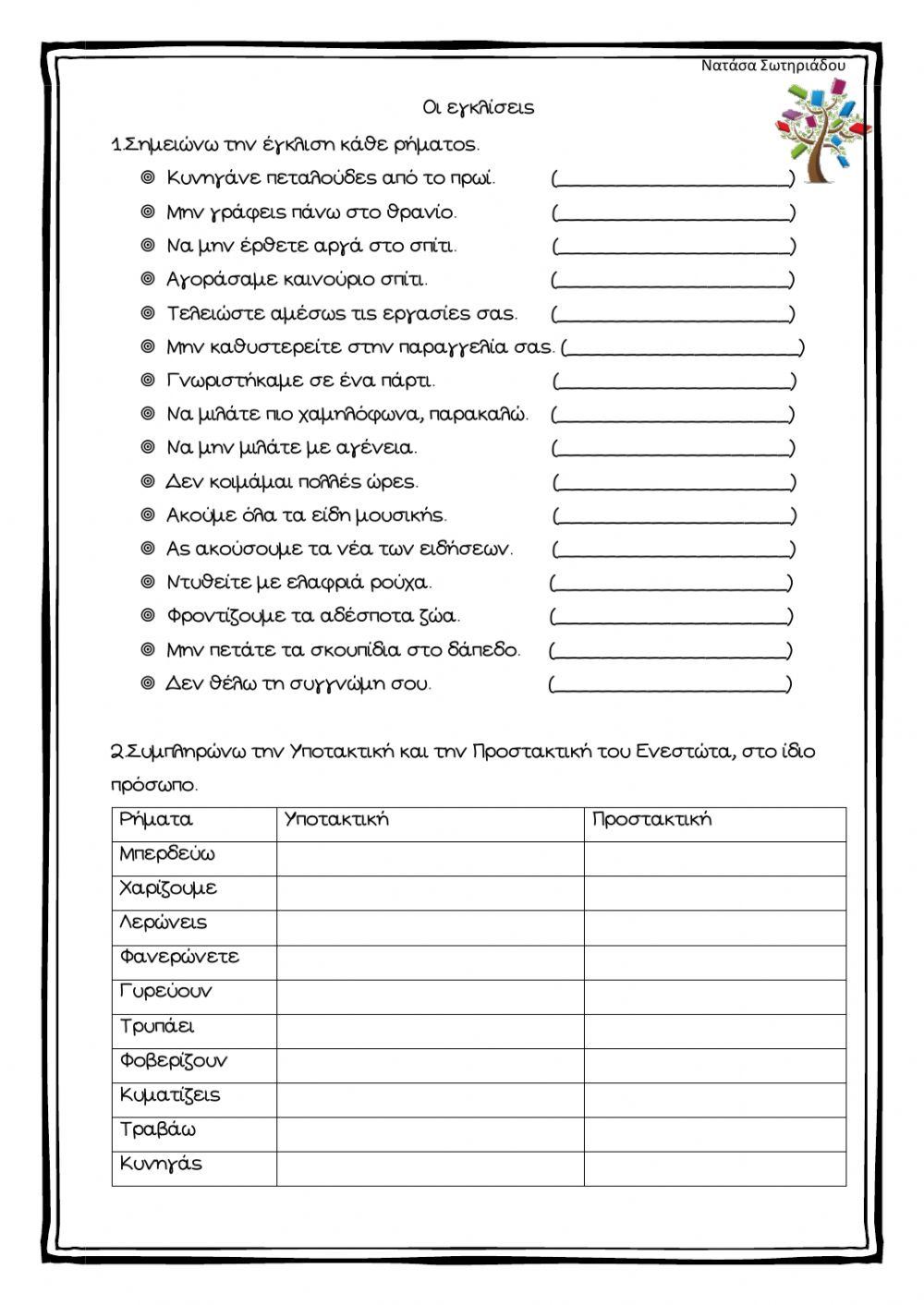 Οι εγκλίσεις