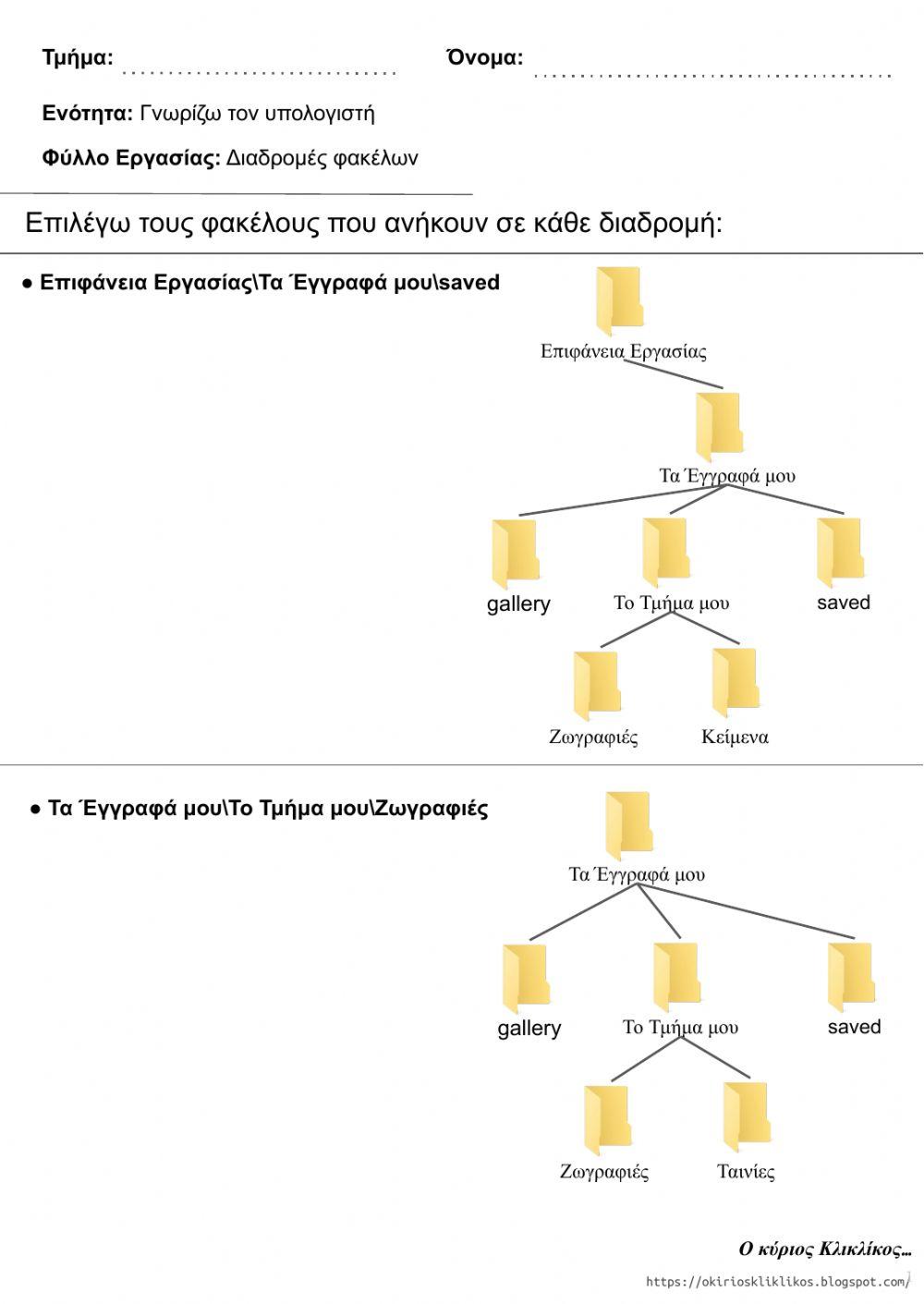 Διαδρομές φακέλων