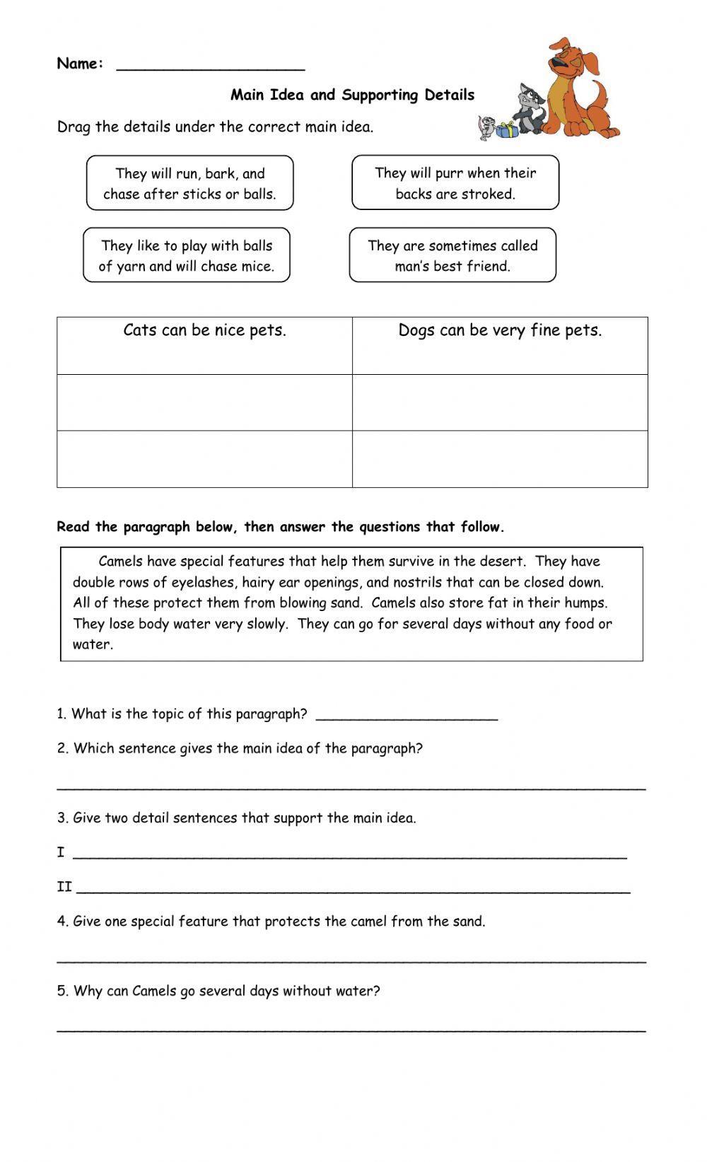 Main Idea & Supporting Details worksheet | Live Worksheets main-idea-supporting-details-worksheet-live-worksheets