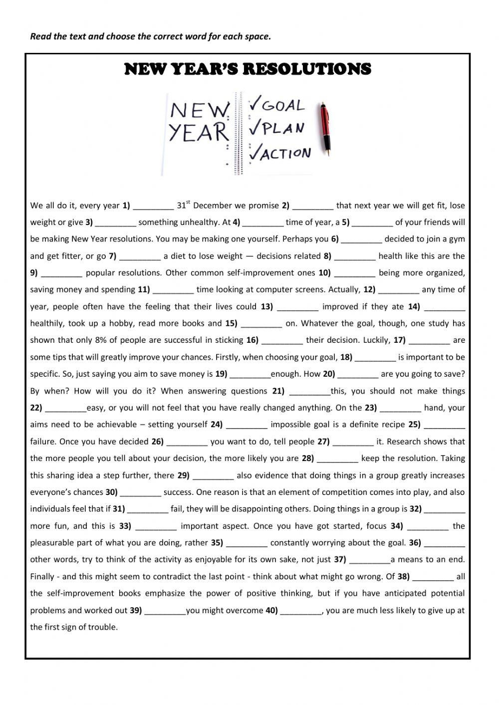 New year's resolutions