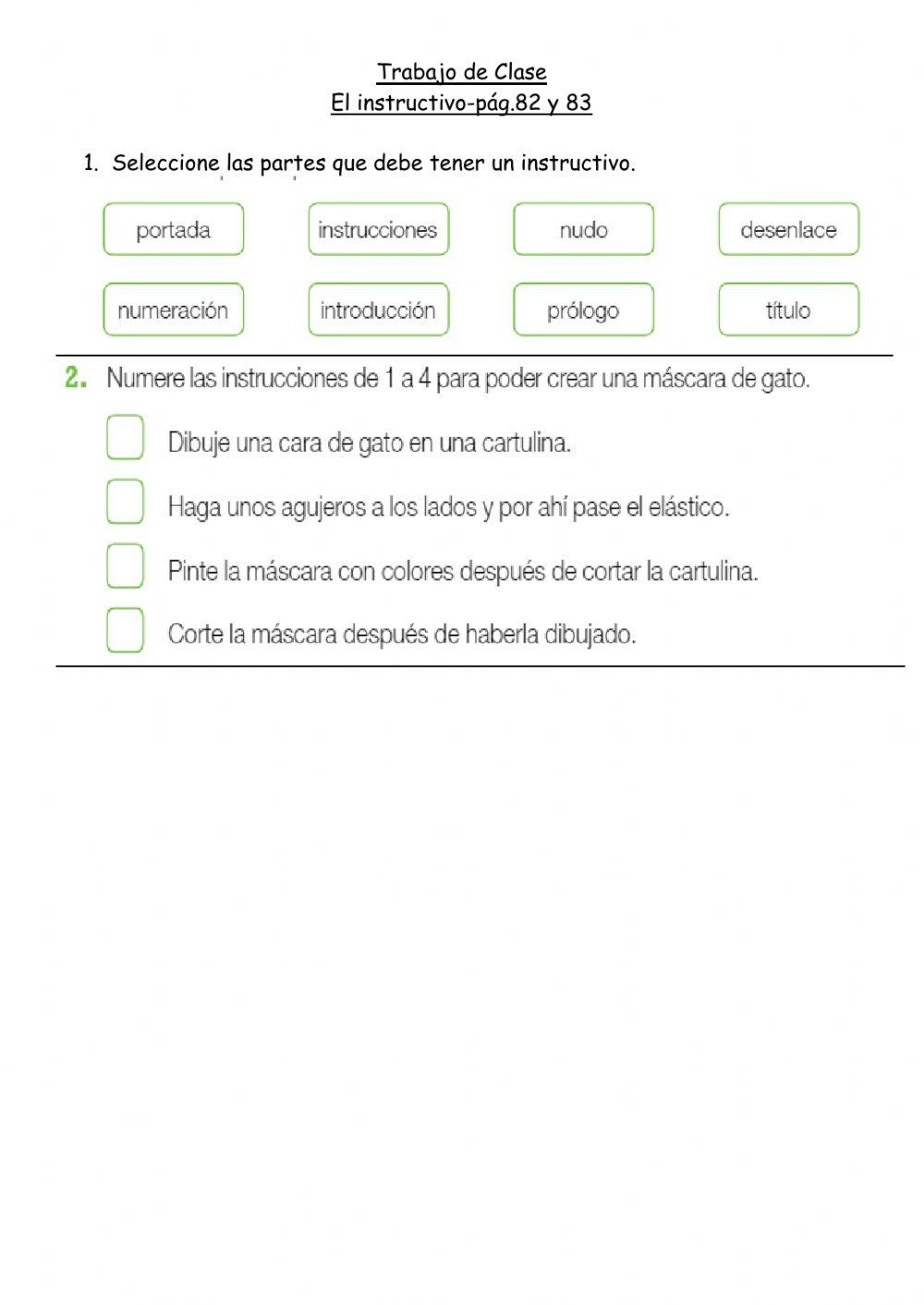 Español 2G-El instructivo