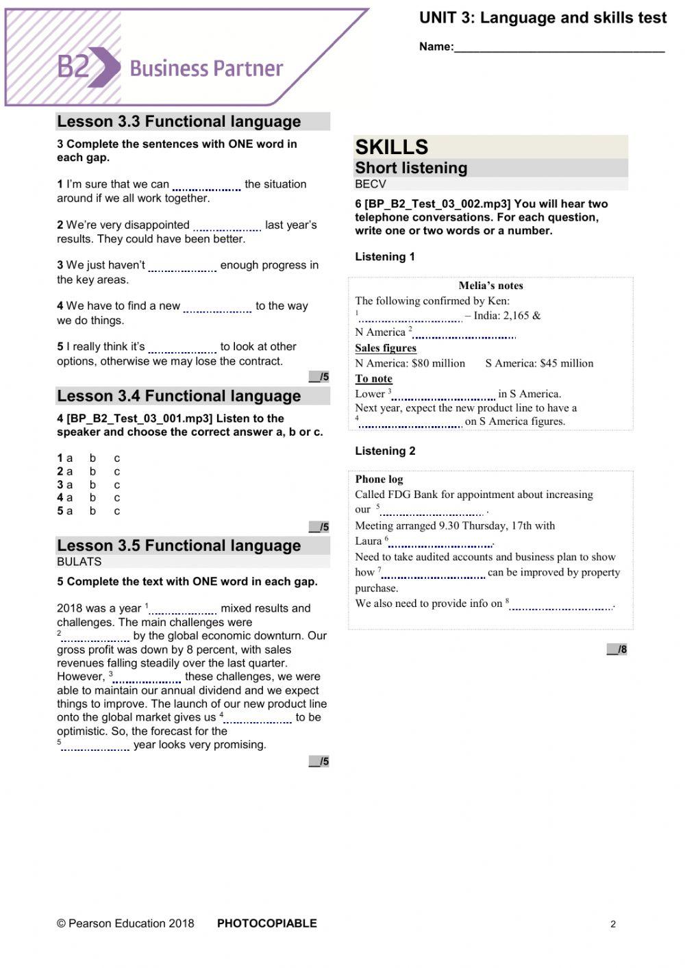 Business Partner B2 - Unit 3