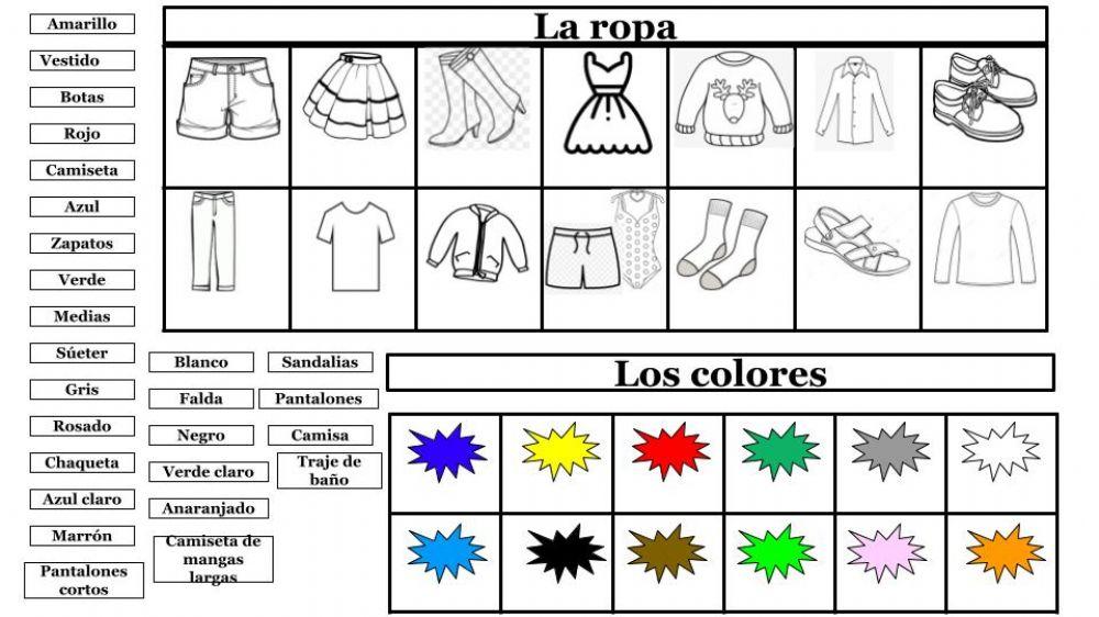 Nombrar ropa + colores