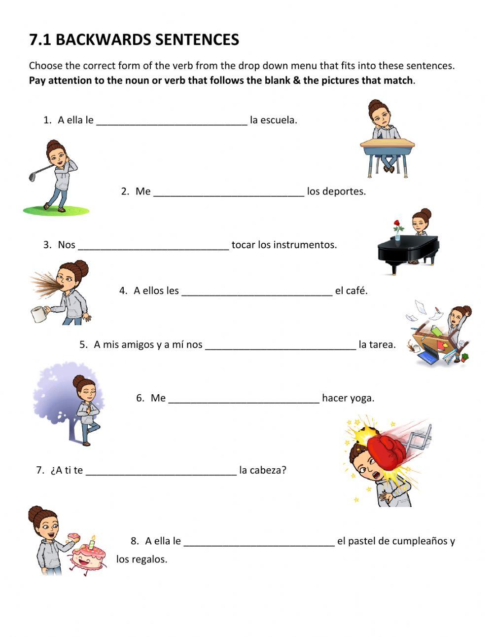 7.1 backwards verbs & body parts