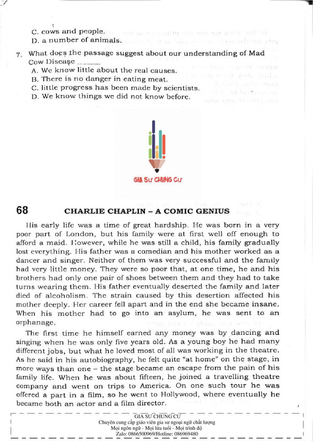 Trắc nghiệm Kỹ năng đọc hiểu Tiếng Anh số 23