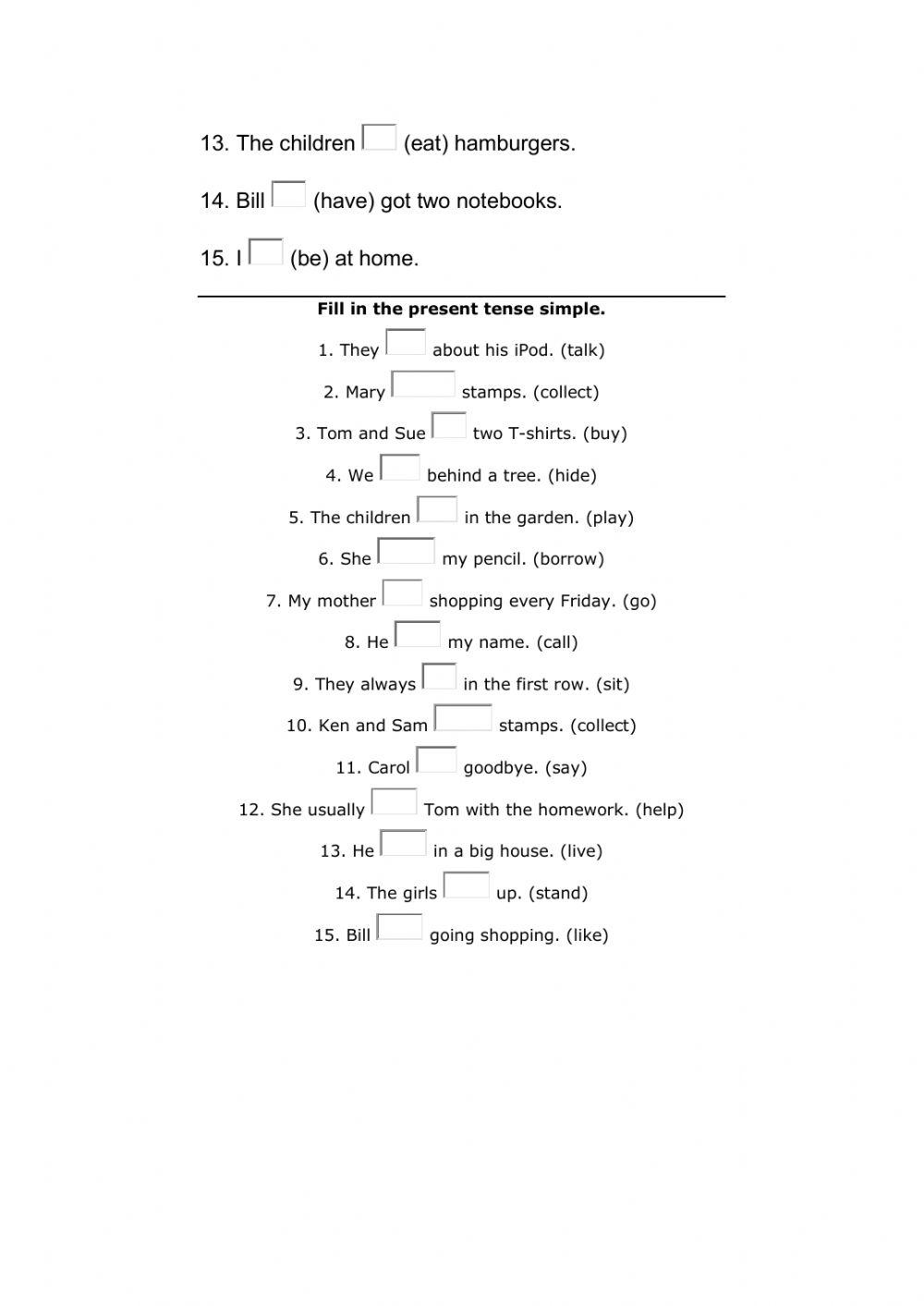 Present Simple - Positive sentences